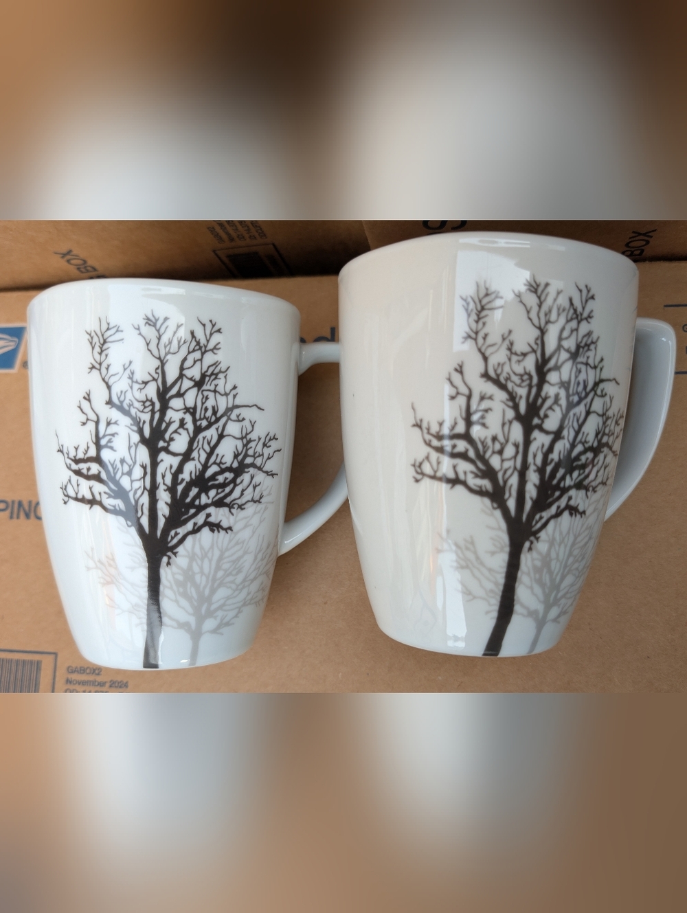 Corelle Coordinates Set Of 2 Timber Shadows Coffee Mugs 12oz 4.5" Tall